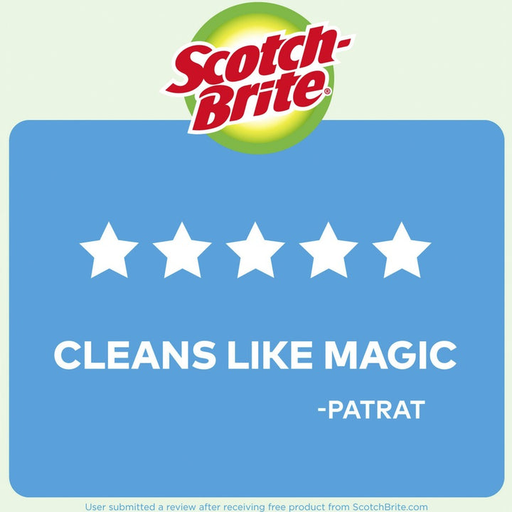 Image of Scotch-Brite MP-3 No Scratch Scrub Sponges, 2.8" H x 4.5" W x 4.5" L x 590 mil Thickness, 3 / Pack, Blue