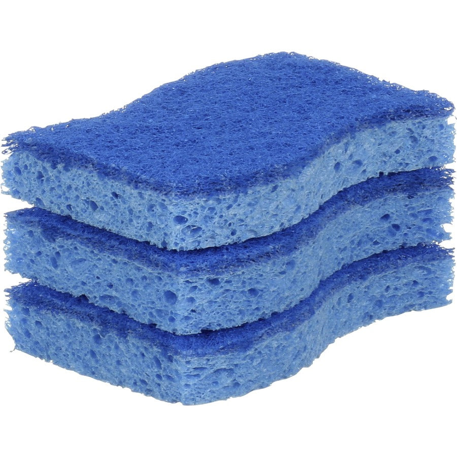 Image of Scotch-Brite MP-3 No Scratch Scrub Sponges, 2.8" H x 4.5" W x 4.5" L x 590 mil Thickness, 3 / Pack, Blue
