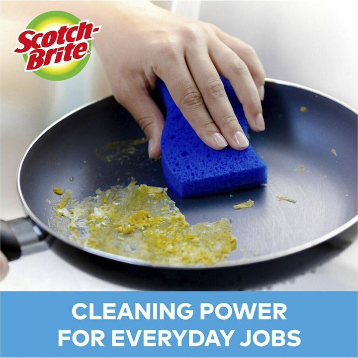 Image of Scotch-Brite MP-3 No Scratch Scrub Sponges, 2.8" H x 4.5" W x 4.5" L x 590 mil Thickness, 3 / Pack, Blue