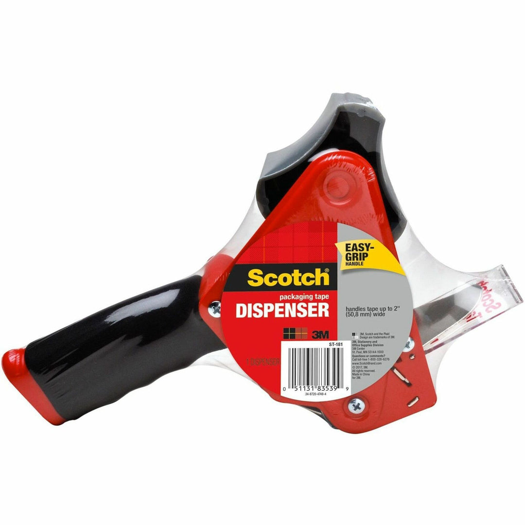 Image of Scotch® Pistol Grip Packaging Tape Dispenser, 3" Core, For Rolls Up To 2" X 60 Yds, Red