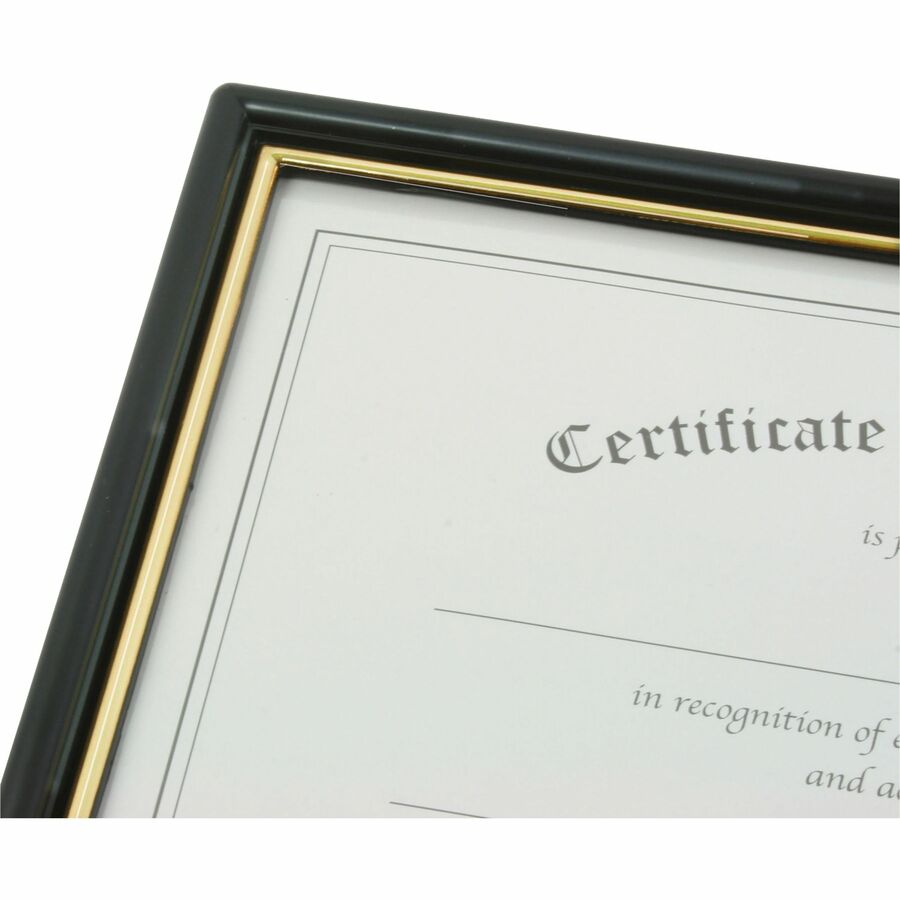 Image of Glolite Nudell LLC Document Frame, Easy Slide-In Feature, 8-1/2"x11", 3/PK, BK
