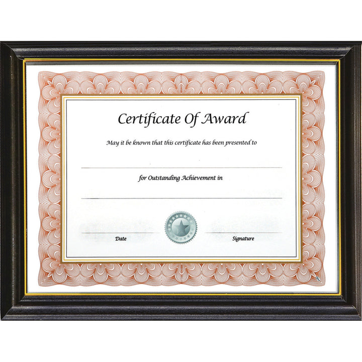 Image of Glolite Nudell LLC Frame, Deluxe, Vertical/Horizontal, 8-1/2"x11", Black/Gold
