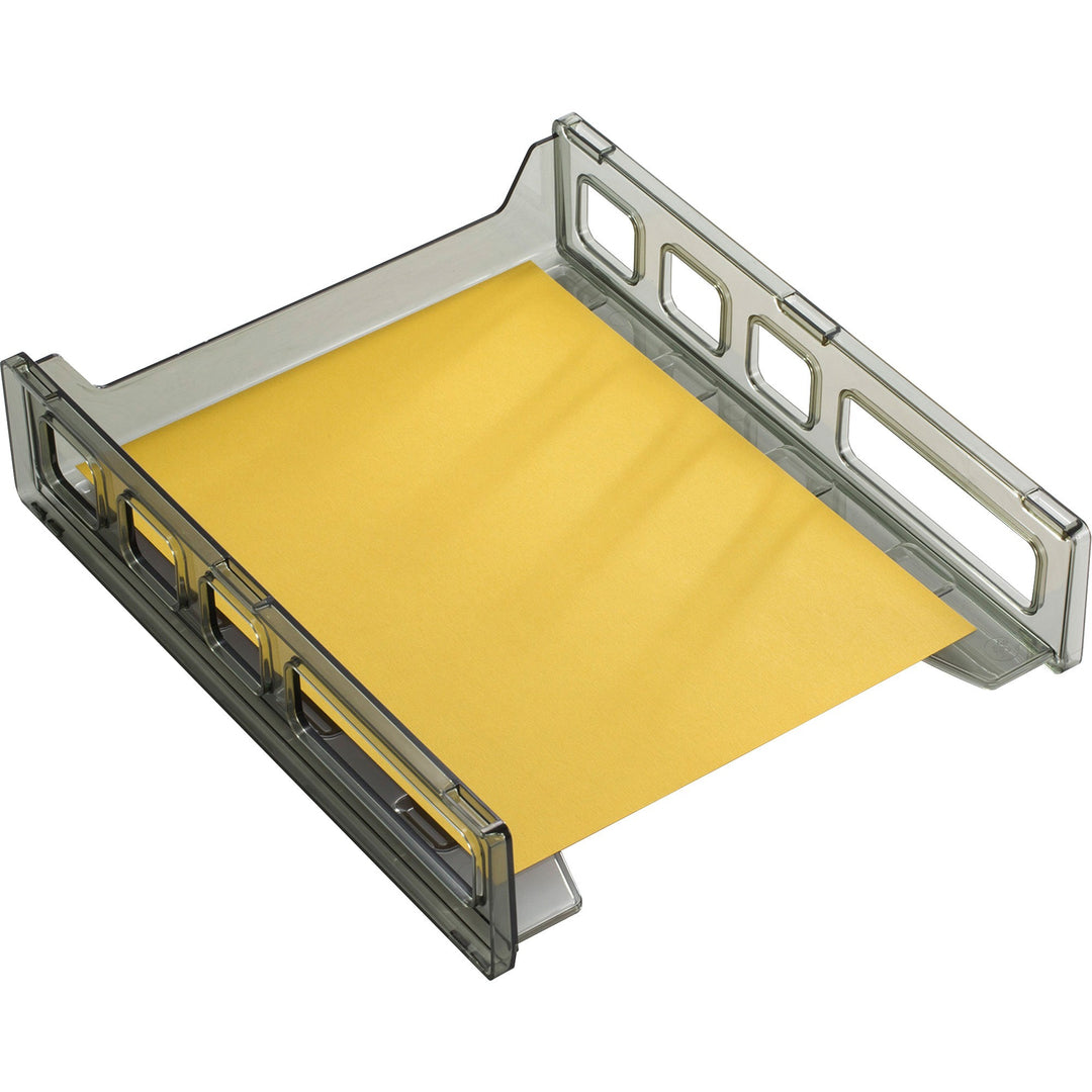 Image of Officemate Letter Tray, Front Load, 10-1/2"x12-1/2"x2-7/8", Smoke