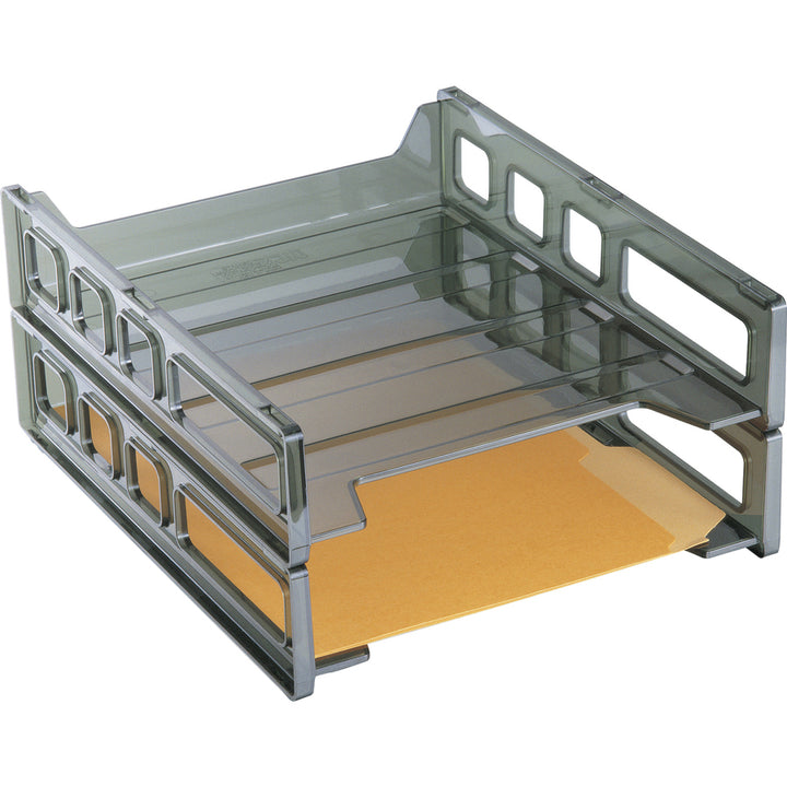 Image of Officemate Letter Tray, Front Load, 10-1/2"x12-1/2"x2-7/8", Smoke