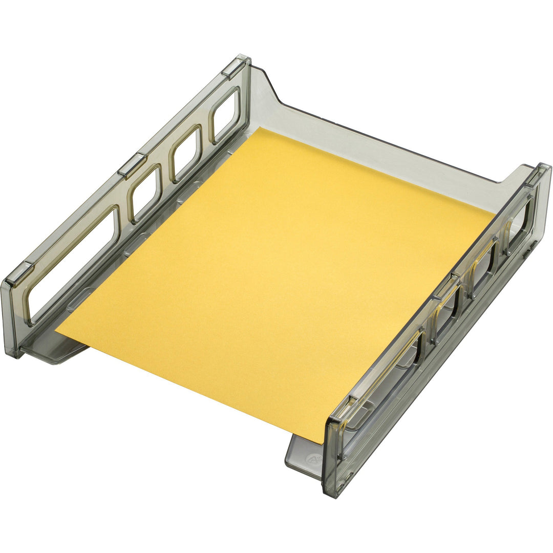 Image of Officemate Letter Tray, Front Load, 10-1/2"x12-1/2"x2-7/8", Smoke