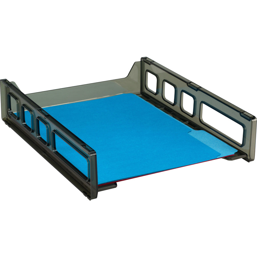 Image of Officemate Letter Tray, Front Load, 10-1/2"x12-1/2"x2-7/8", Smoke