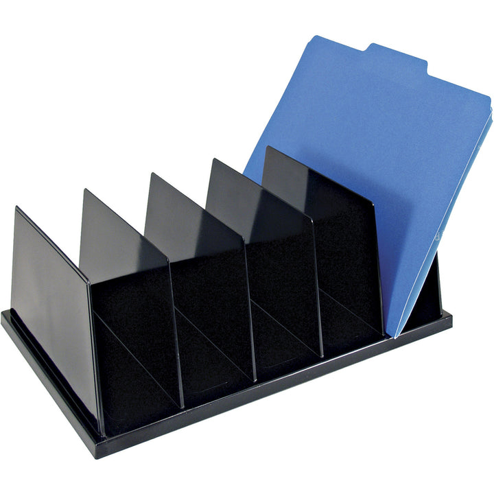Image of Officemate Large Sorter, 5 Compartments, 9"x13-1/2"x5", Black