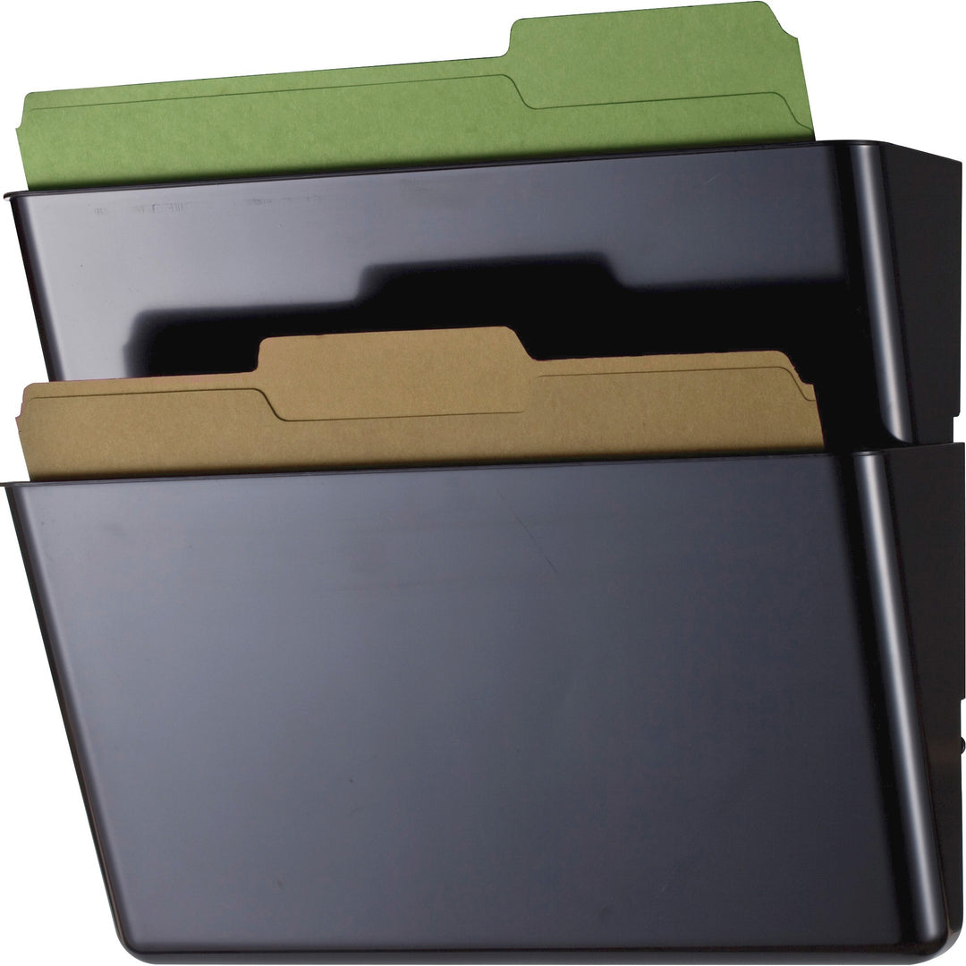 Image of Officemate Wall Files, Letter, 13"x4-1/8"x7", 2/BX, Black