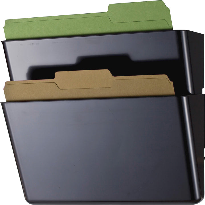 Image of Officemate Wall Files, Letter, 13"x4-1/8"x7", 2/BX, Black