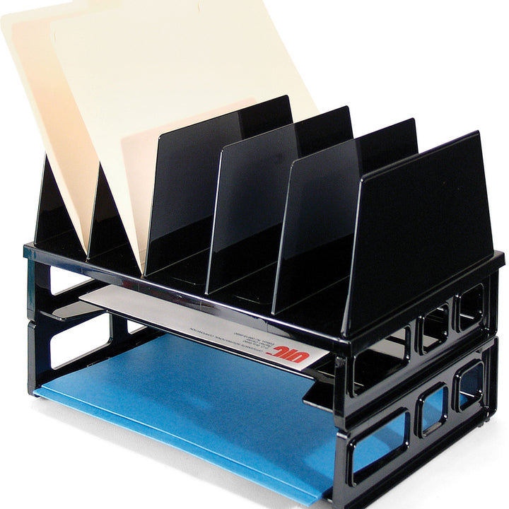 Image of Officemate Desk Sorter, w/2 Trays, 13-1/2"x9"x10-1/4", Black