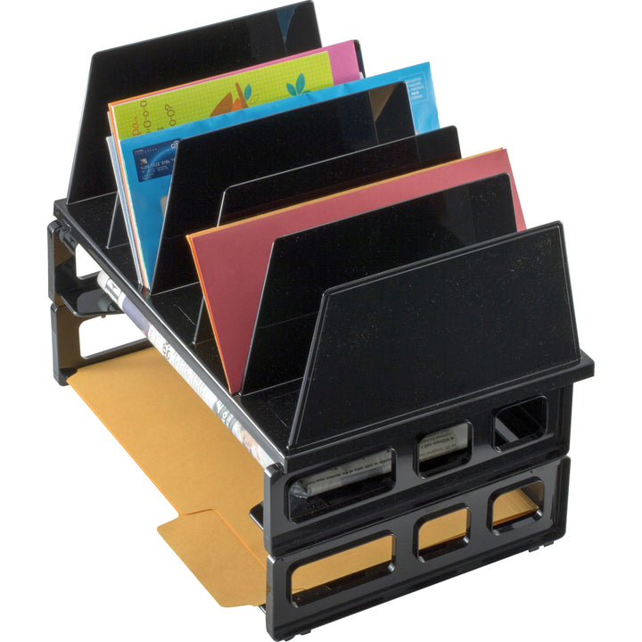 Image of Officemate Desk Sorter, w/2 Trays, 13-1/2"x9"x10-1/4", Black