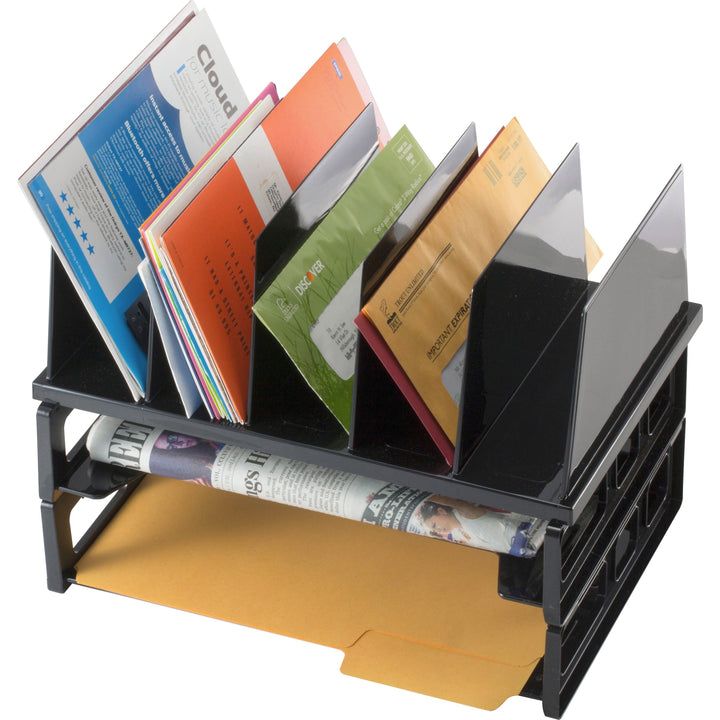Image of Officemate Desk Sorter, w/2 Trays, 13-1/2"x9"x10-1/4", Black