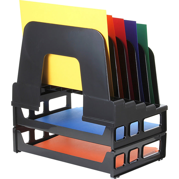 Image of Officemate Incline Desk Sorter,Two Trays, 13-1/2"x9"x14-1/4", Black