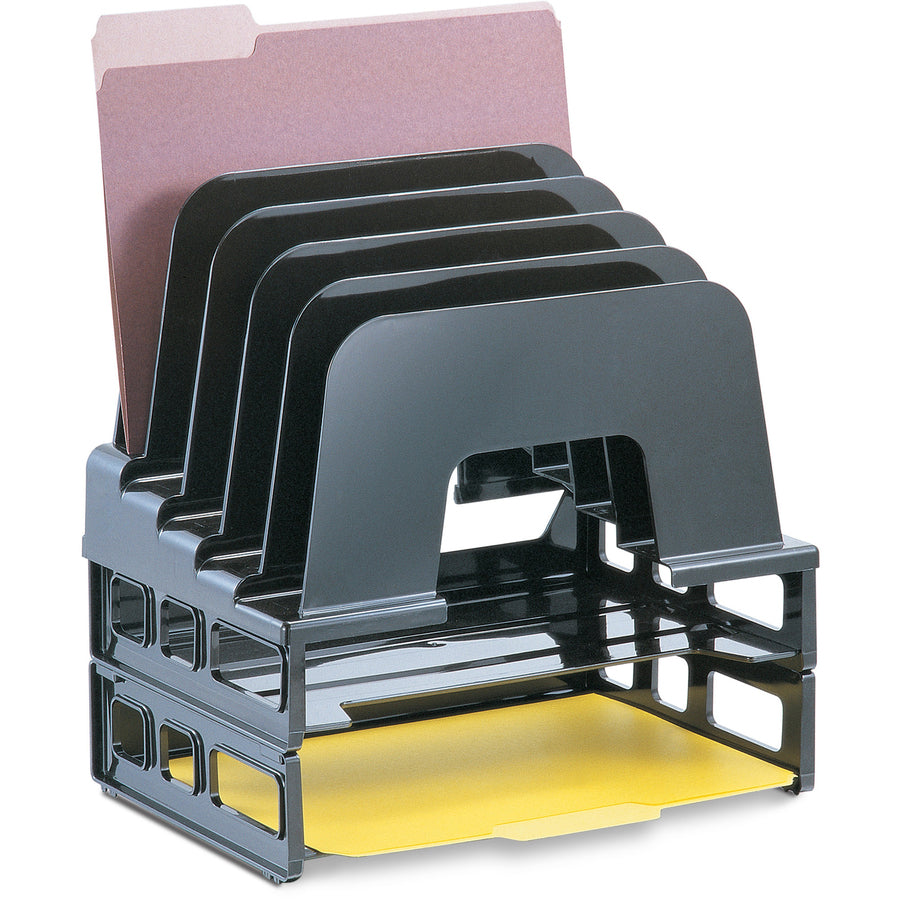 Image of Officemate Incline Desk Sorter,Two Trays, 13-1/2"x9"x14-1/4", Black