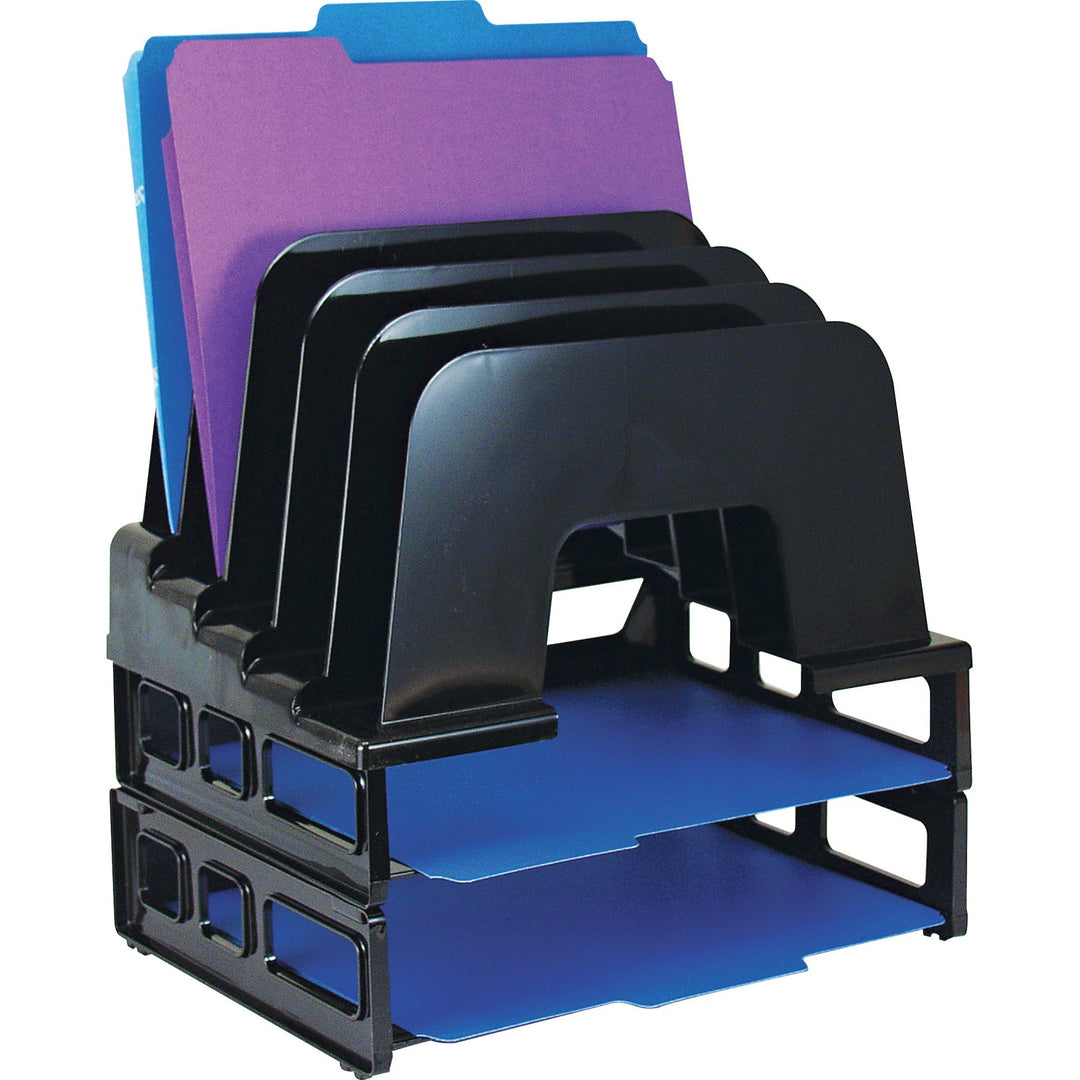 Image of Officemate Incline Desk Sorter,Two Trays, 13-1/2"x9"x14-1/4", Black