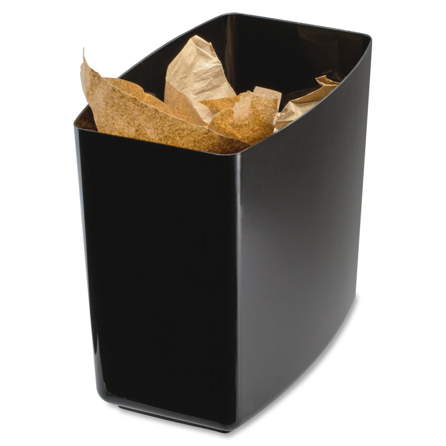 Image of Officemate Waste Container,20 qt. Capacity,13-5/8"x8-1/2"x12-3/4",Black