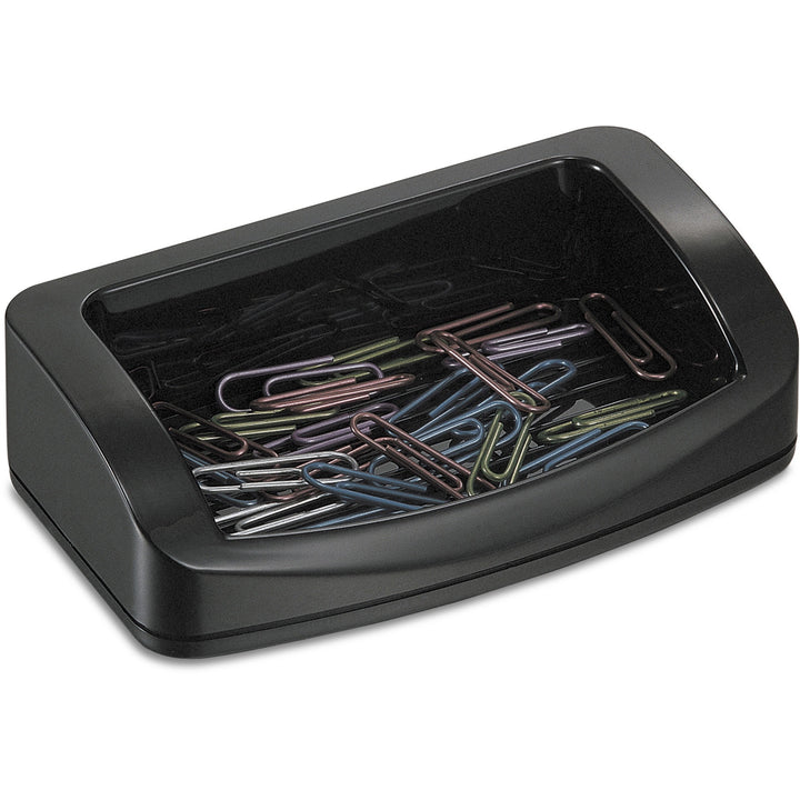 Image of Officemate Business Card/Clip Holder, 4-3/4"x2-3/4"x1-3/8", Black
