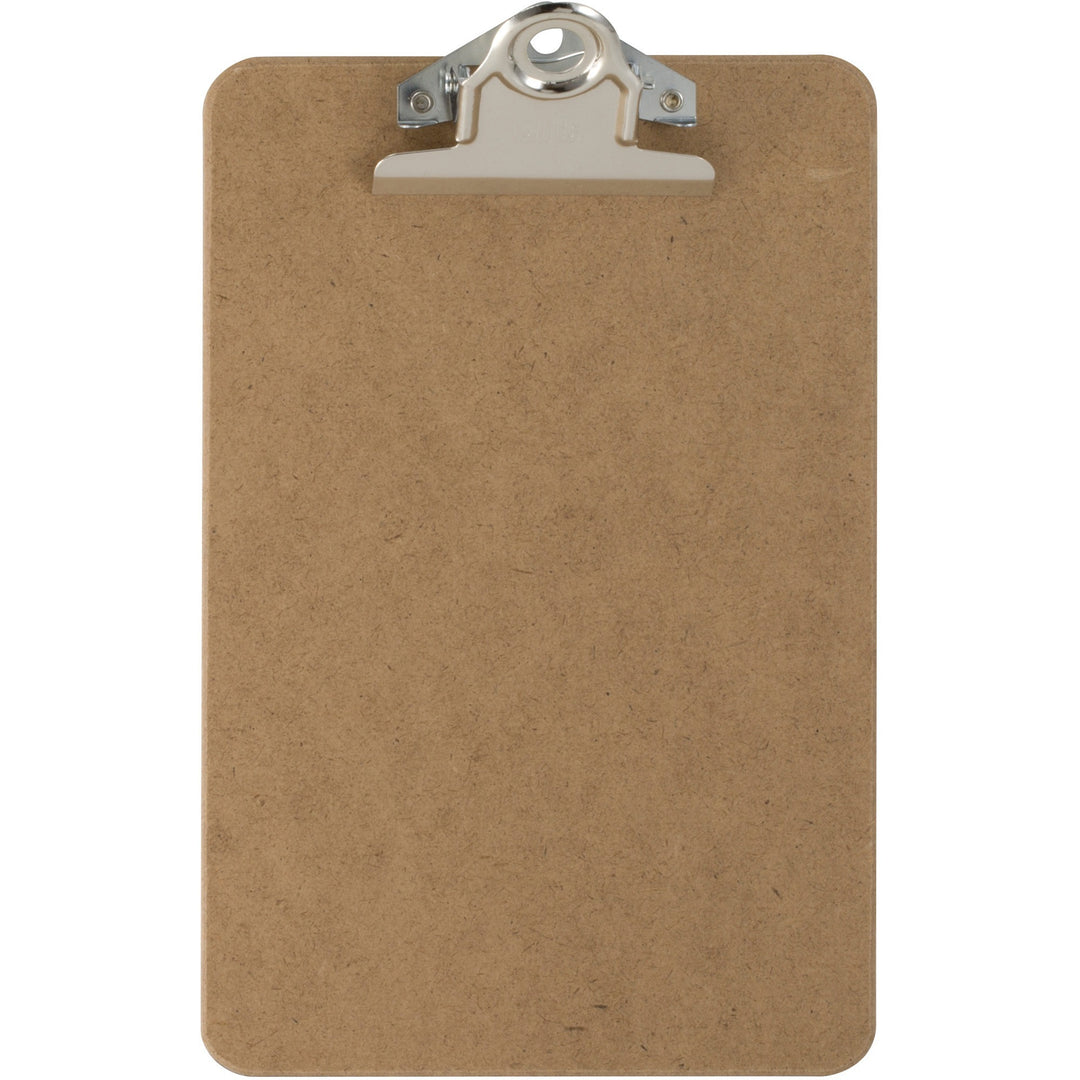 Image of Officemate Hardboard Clipboard, 1" Paper Capacity, 6"x9", Brown