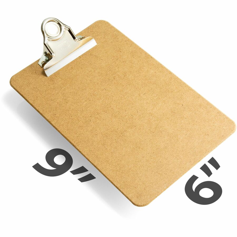 Image of Officemate Hardboard Clipboard, 1" Paper Capacity, 6"x9", Brown