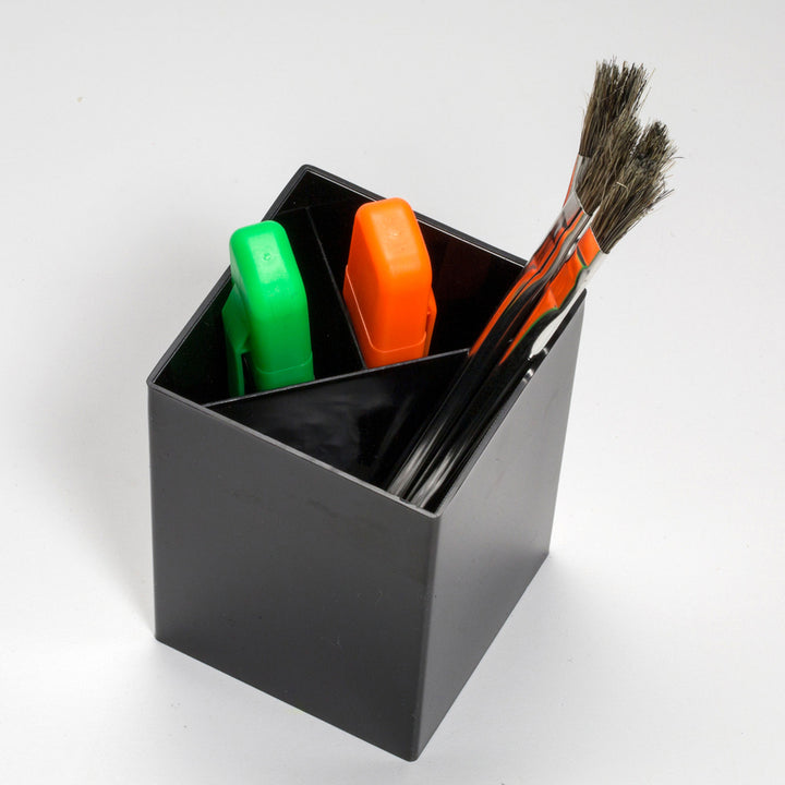 Image of Officemate Pencil cup, 3 Compartments, 2-7/8"x2-7/8"x4", Black