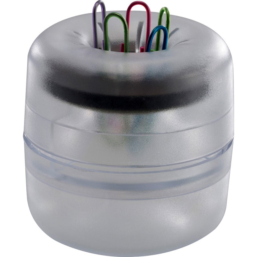 Image of Officemate Paper Clip Holder, 2-1/4"x2-1/4"x2-1/4", Frosted Clear