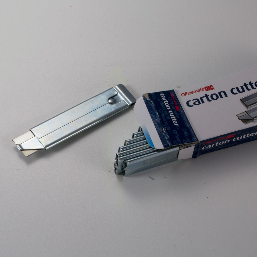 Image of Officemate Carton Cutter, Single-Sided Razor, 4"x1/8"x7/8",12/BX, SR