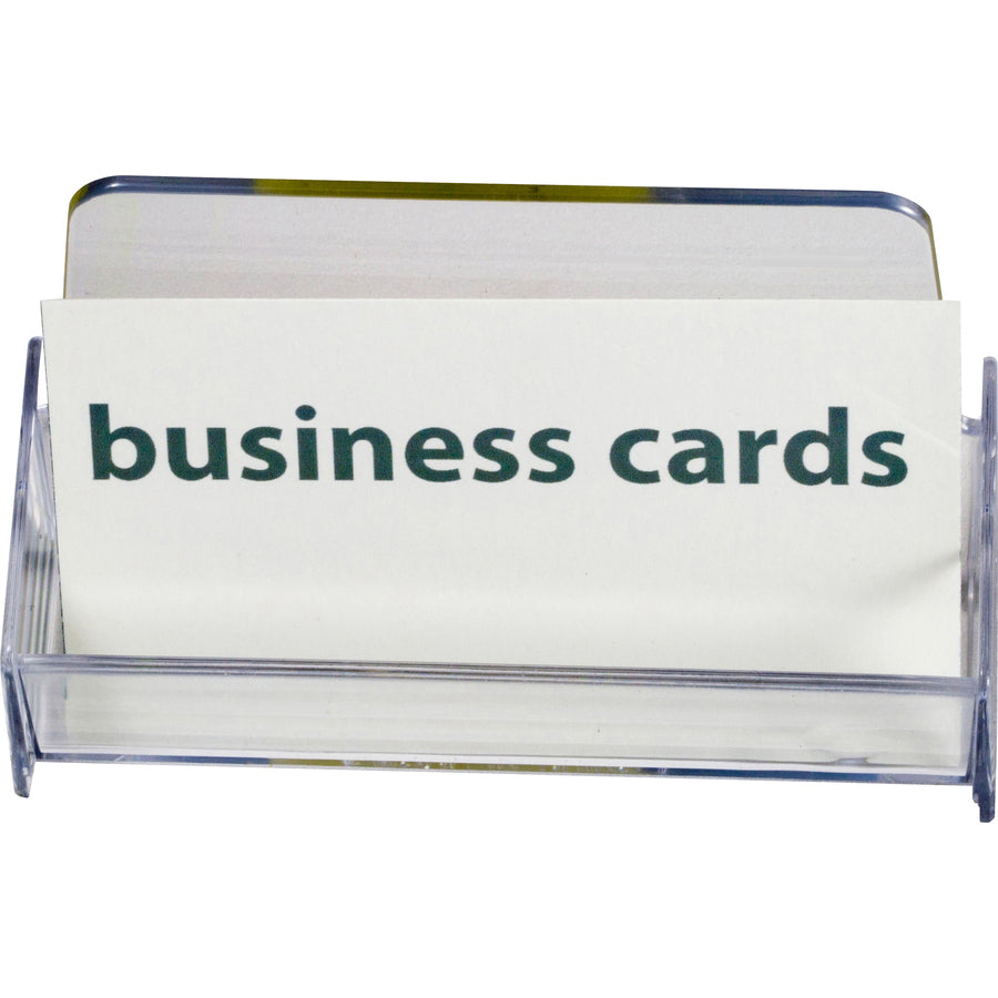 Image of Officemate Business Card Holder, 3-7/8"x1-7/8"x2-3/8", Clear