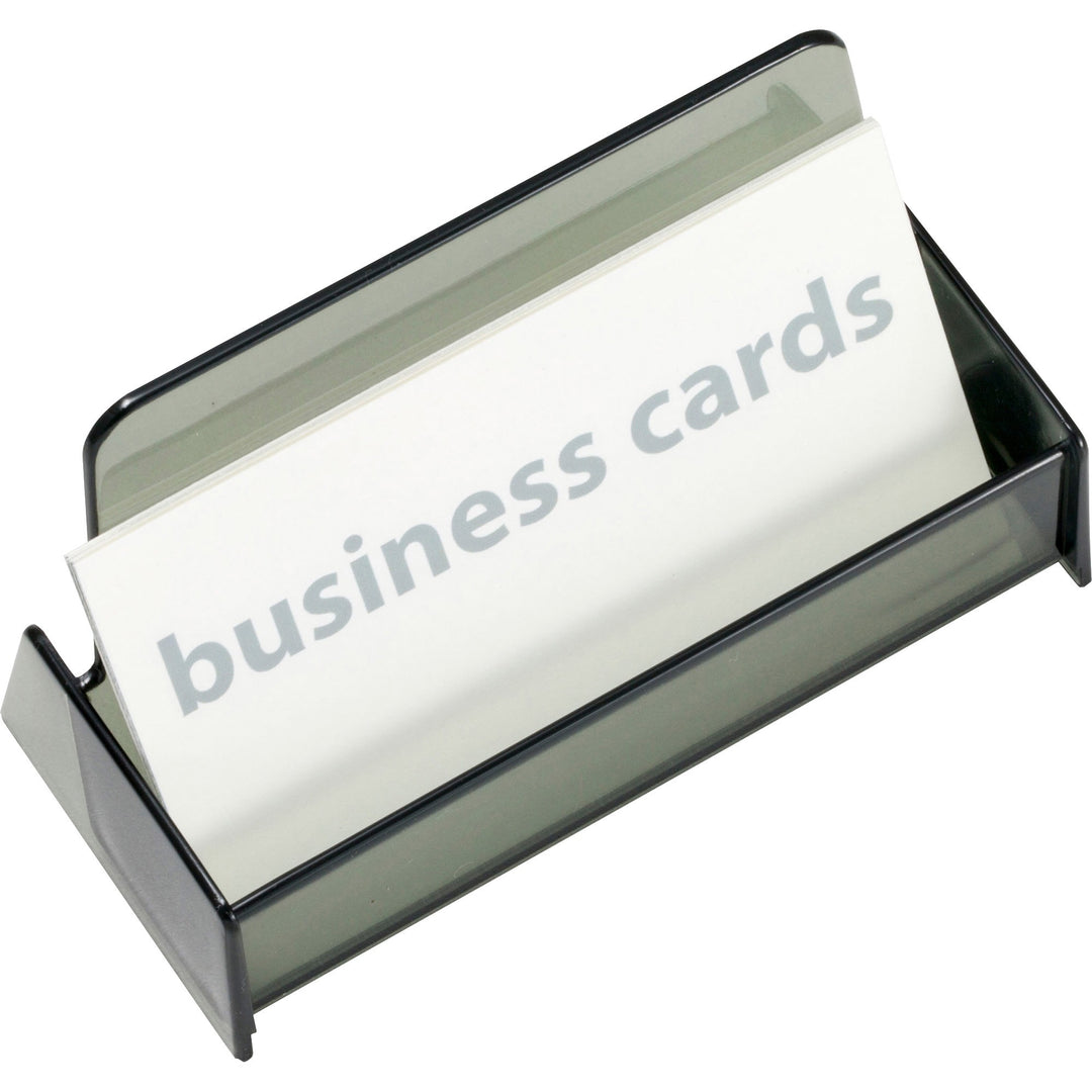 Image of Officemate Business Card Holder, 3-7/8"x1-7/8"x2-3/8", Smoke
