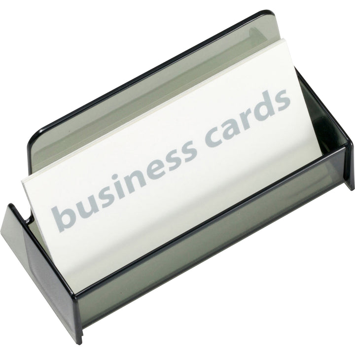 Image of Officemate Business Card Holder, 3-7/8"x1-7/8"x2-3/8", Smoke