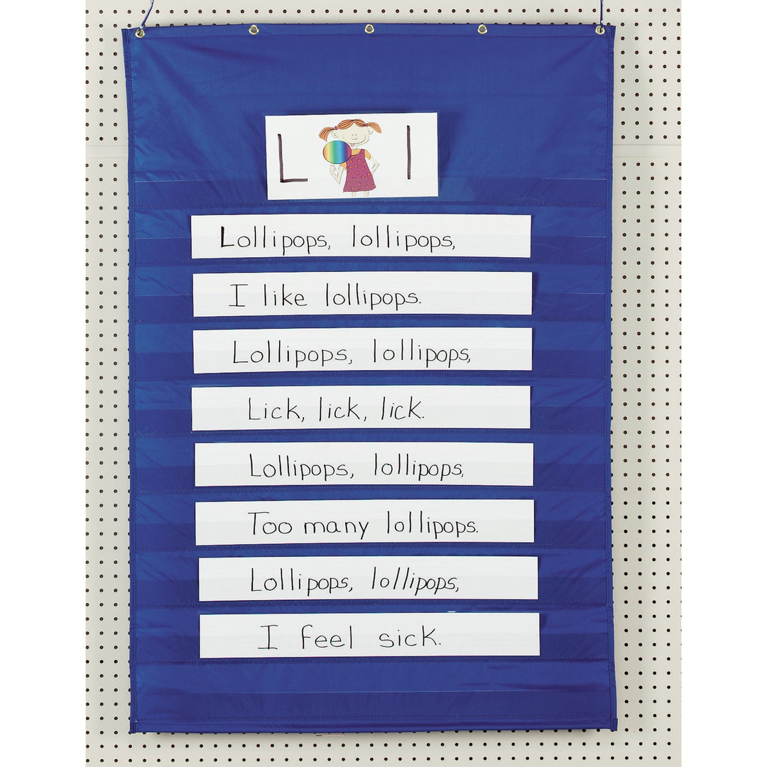 Image of Pacon® Pocket Chart, Standard, Nylon, 34"x50", Blue