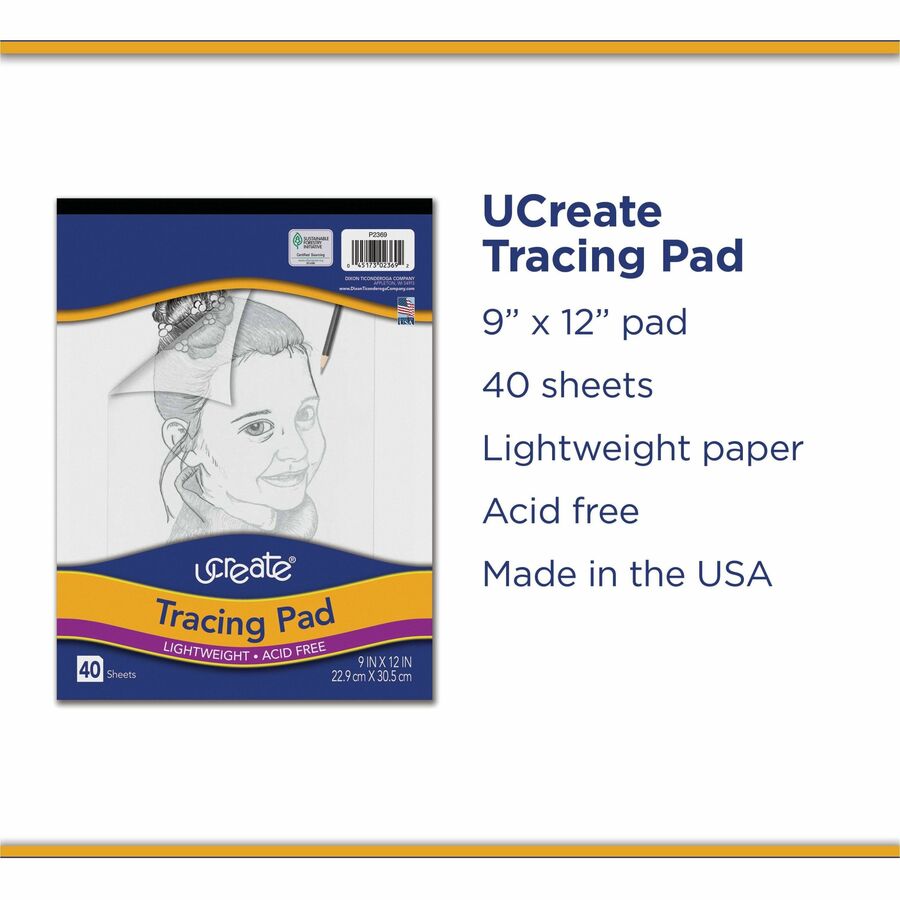 Image of Pacon® Tracing Pad,F/Sketches and Overlays,9"x12",40 Sheets, WE