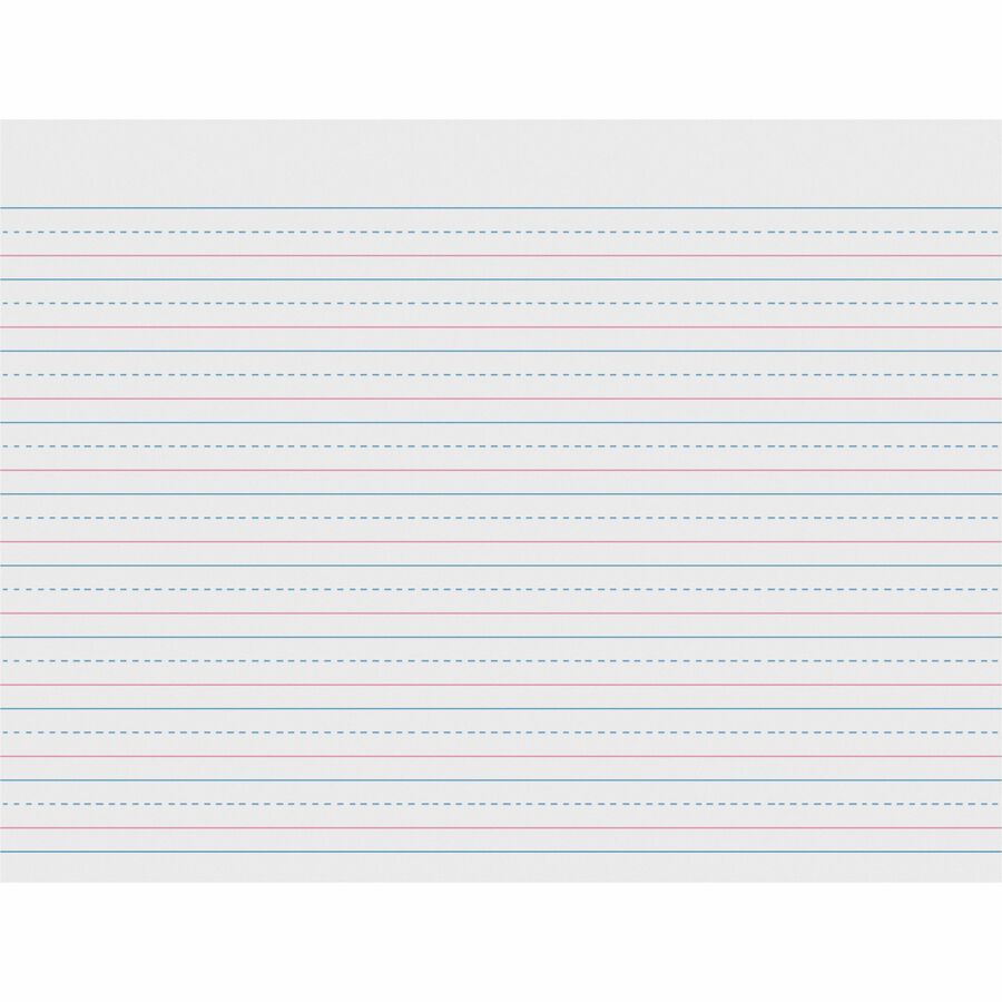 Image of Pacon 2421 Multi-Program Handwriting Papers, 500 Sheets, 0.50" Ruled, Unruled Margin, 10 1/2" x 8" Sheet Size, White Paper, Hard Cover, 1 Ream