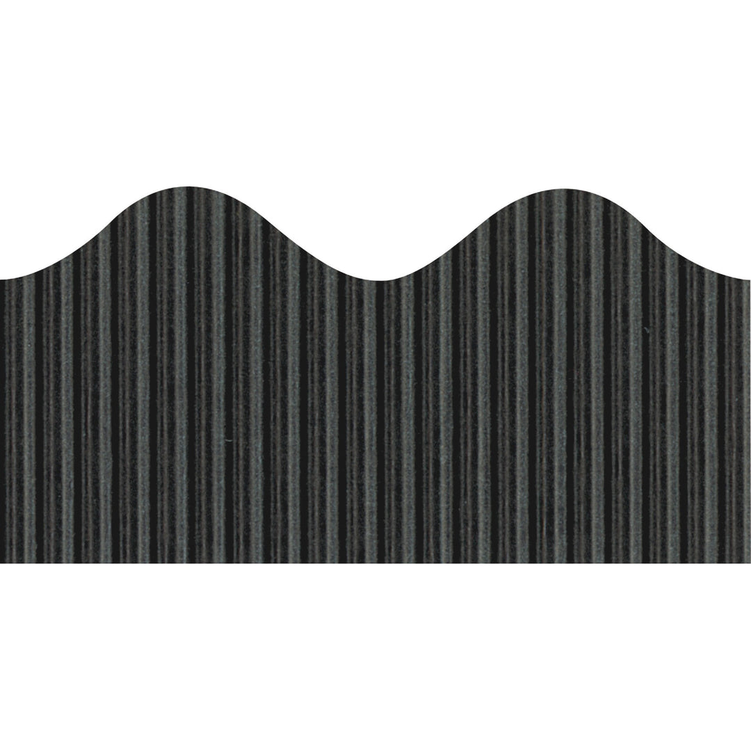 Image of Bordette 37304 Decorative Border, Rectangle with Scalloped Trim Shape, Pin-up, Fadeless, 2.25" W x 600" Length, Black, Paper, 1 Roll