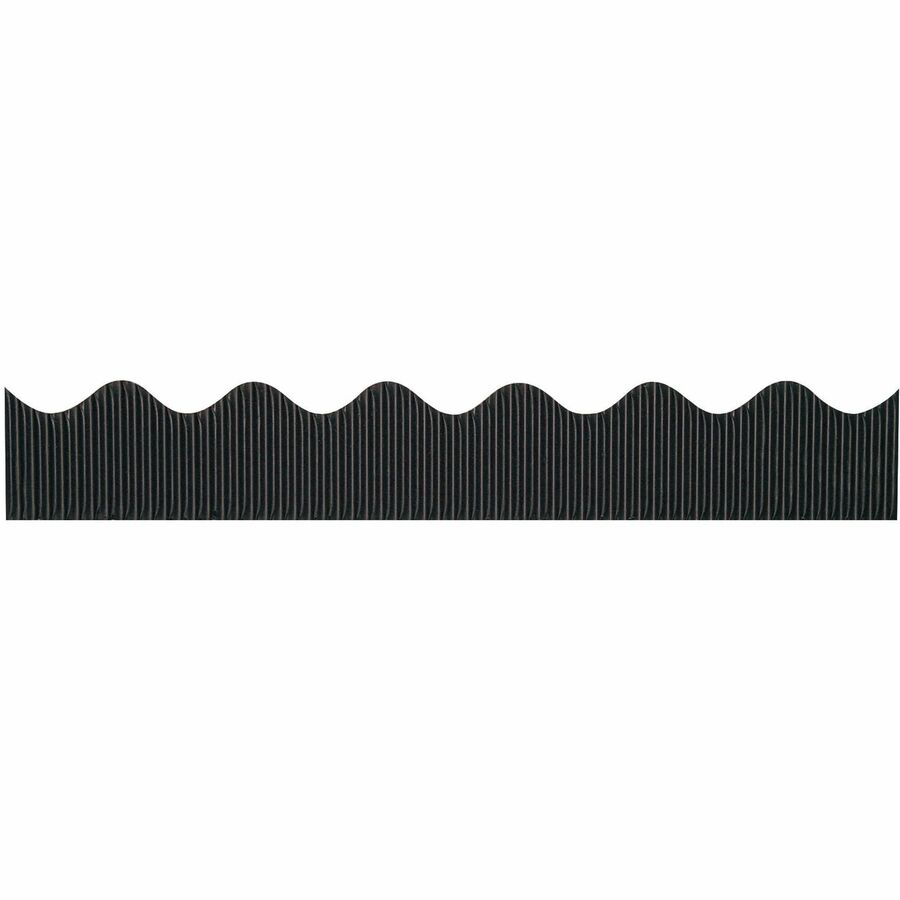 Image of Bordette 37304 Decorative Border, Rectangle with Scalloped Trim Shape, Pin-up, Fadeless, 2.25" W x 600" Length, Black, Paper, 1 Roll
