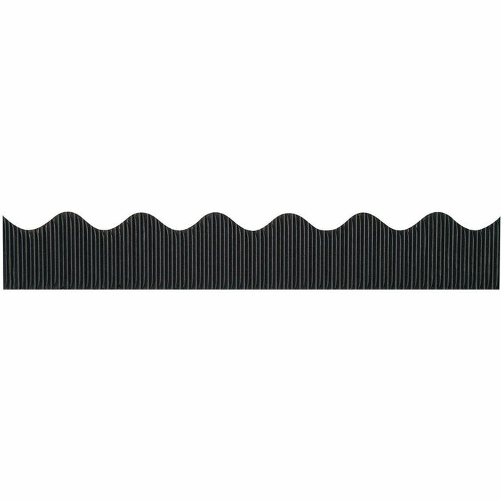 Image of Bordette 37304 Decorative Border, Rectangle with Scalloped Trim Shape, Pin-up, Fadeless, 2.25" W x 600" Length, Black, Paper, 1 Roll