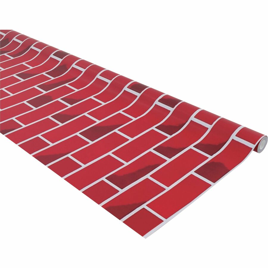 Image of Pacon® Fadeless Designs Bulletin Board Paper, Brick, 50 ft x 48", Red/White