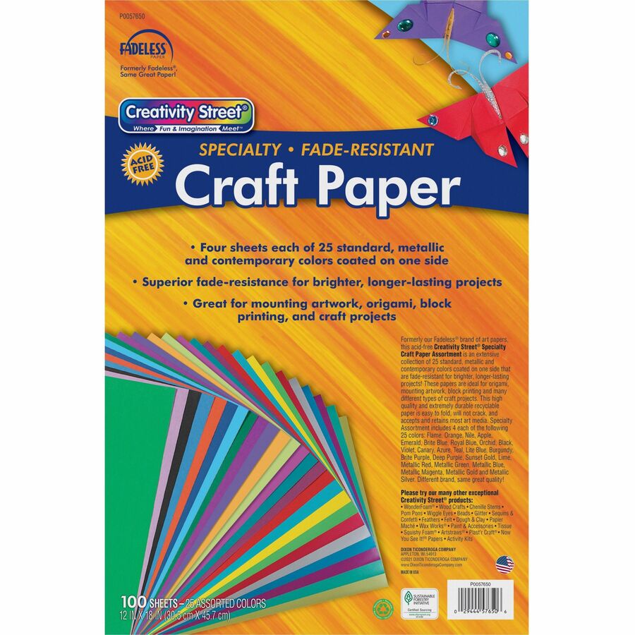 Image of Pacon® Fadeless Art Paper, 12"x18", 100/PK, Assorted