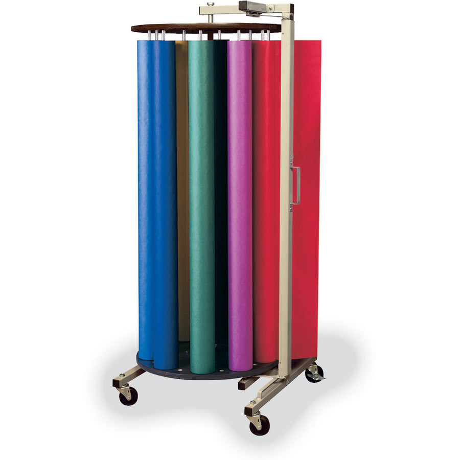 Image of Pacon® Rotary Rack-Kraft Rolls, f/ 48" Rolls, 24"x58"x28", Gray