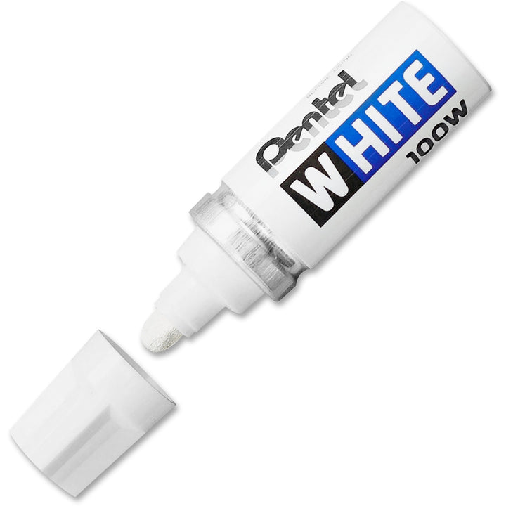 Image of Pentel® White Permanent Marker, Broad Bullet Tip, White