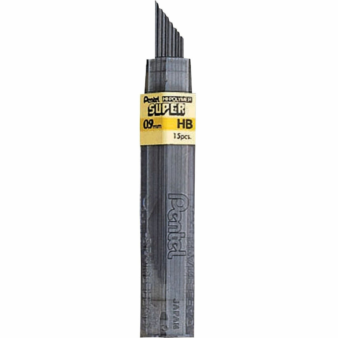 Image of Pentel 50-9-HB Super Hi-Polymer Leads, 0.9 mm , Bold Point, HB, Black Lead, 15 / Tub