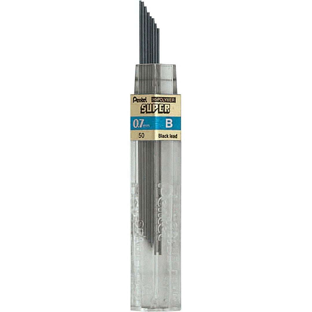 Image of Pentel 50-B Super Hi-Polymer Leads, 0.7 mm , Medium Point, B, Black Lead, 12 / Tub