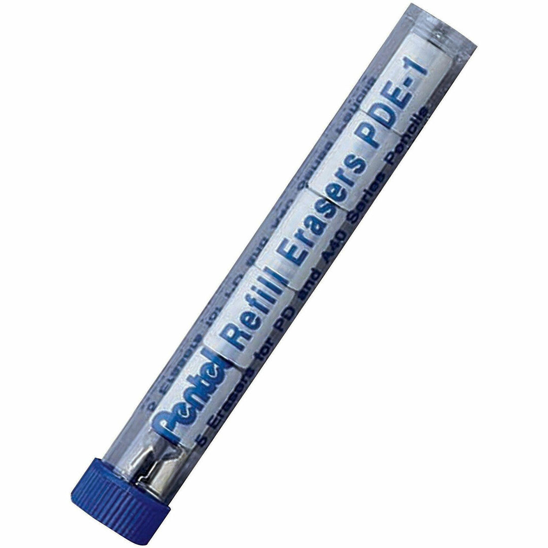 Image of Pentel PDE1 Mechanical Pencil Eraser Refills, White, 5 / Tub