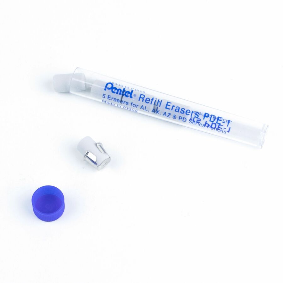 Image of Pentel PDE1 Mechanical Pencil Eraser Refills, White, 5 / Tub