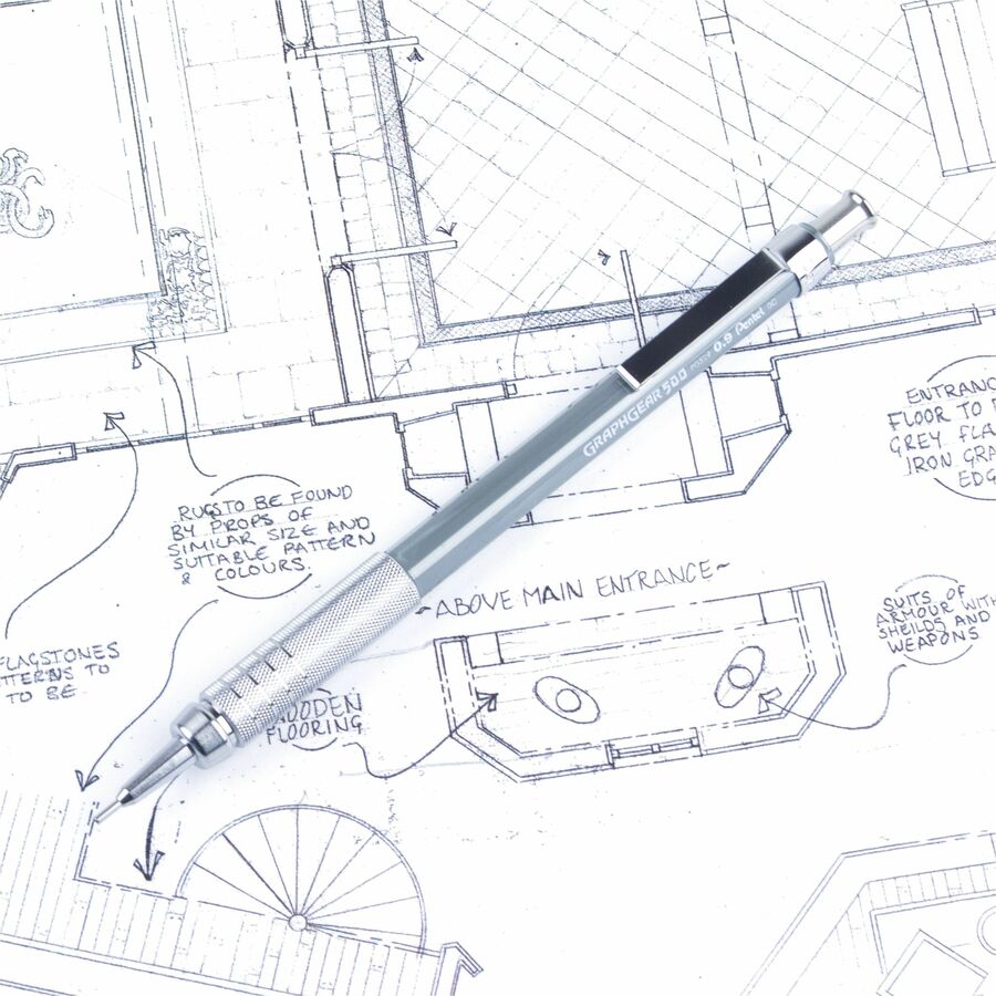 Image of Pentel® Graphgear 500 Pencils, Refillable, .9mm, Gray