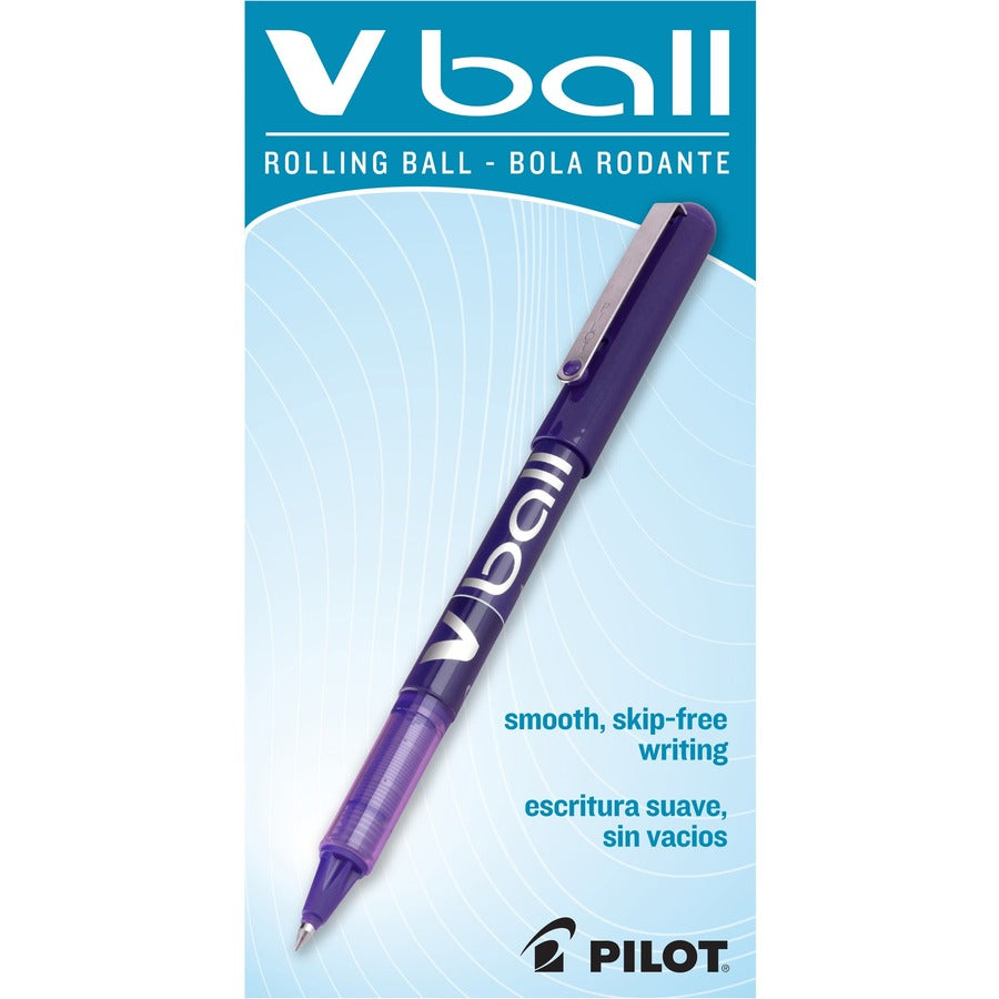 Image of Pilot® Roller Pen, V-Ball Liquid Ink, Xtra Fine, Purple Barrel/ Ink