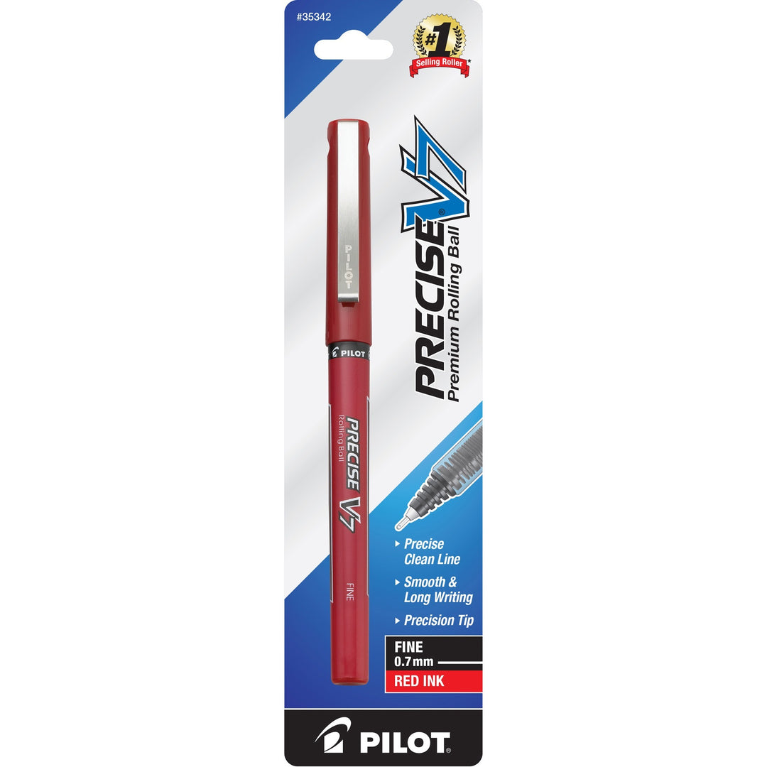 Image of Pilot® Pen, Rollerball, Nonrefillable, 0.7mm, Red Barrel/Ink