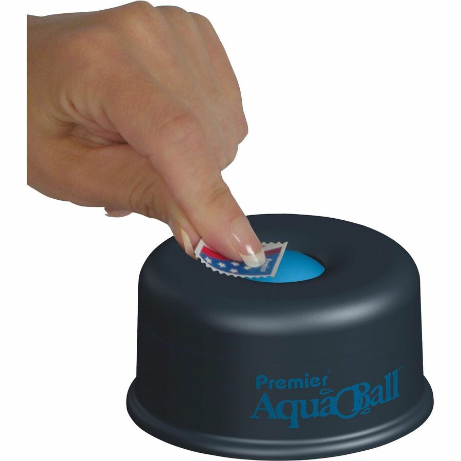Image of Premier® AquaBall Floating Ball Envelope Moistener, 1.25" x 1.25" x 5.38", Black/Blue