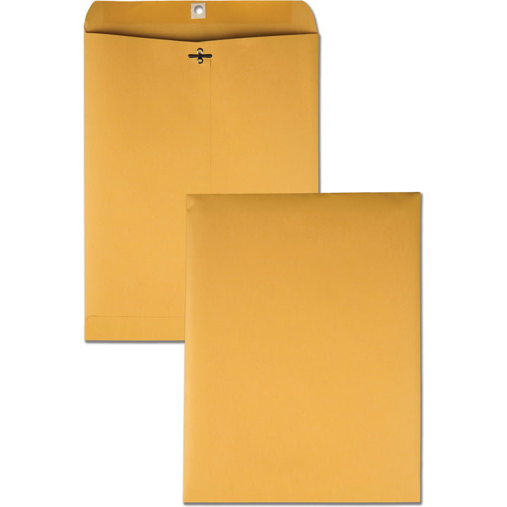 Image of Quality Park 37597 10 x 13 Clasp Envelopes in Dispenser Box, Clasp, #97, 10" W x 13" Length, 28 lb, Clasp, Kraft, 250 / Box