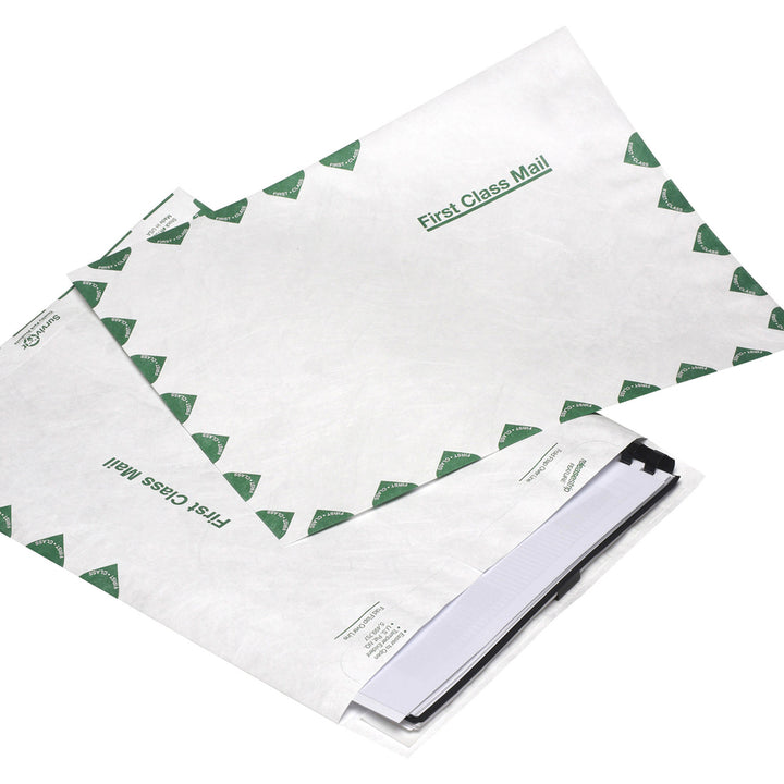 Image of Survivor® Lightweight 14 lb Tyvek Catalog Mailers, First Class, #10 1/2, Commercial Flap, Redi-Strip Closure, 9 x 12, White, 100/Box