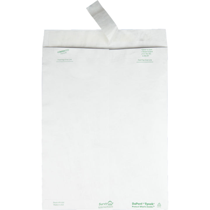 Image of Survivor® Lightweight 14 lb Tyvek Catalog Mailers, #13 1/2, Square Flap, Redi-Strip Adhesive Closure, 10 x 13, White, 100/Box